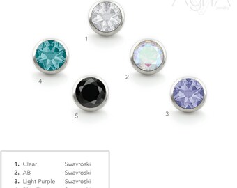 Microdermal Top Body Piercing Jewelry Surgical Steel Dermal Top Onyx Dermal Piercing Internally Threaded Dermal Jewelry 16g 14g