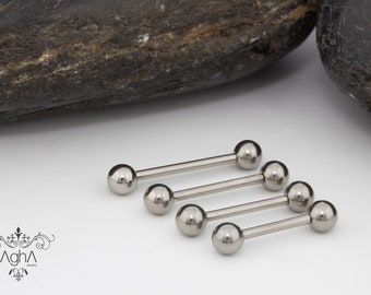 Incaton 14G 5 Pairs Nipple Rings Tongue Ring Surgical Steel Nipplerings Retainer Piercing Women Silver Straight Barbells 12mm-18mm