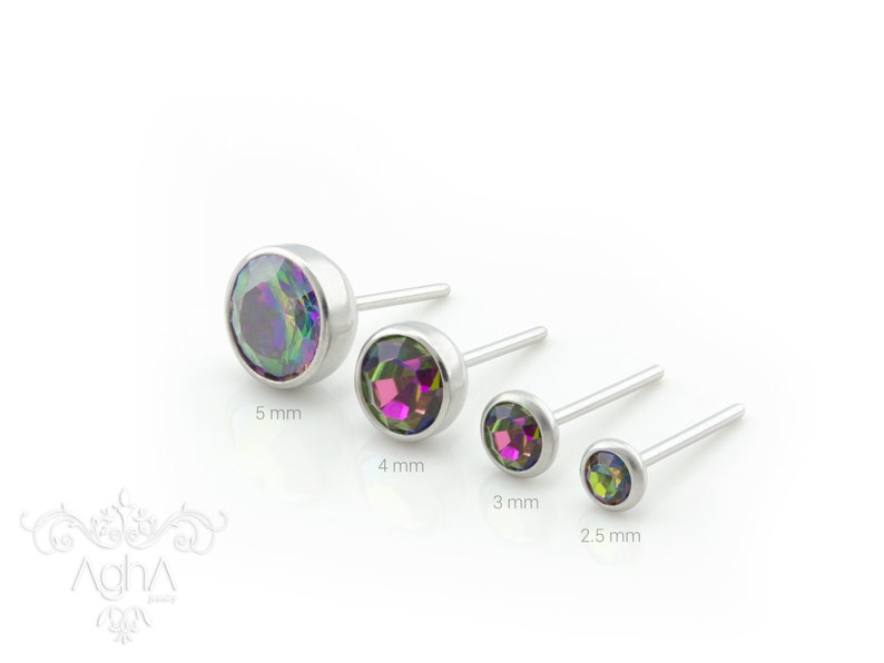316L Surgical Steel 20g THREADLESS Labret with Cubic Zirconia Push Pins Labret Cute Earrings and nose rings