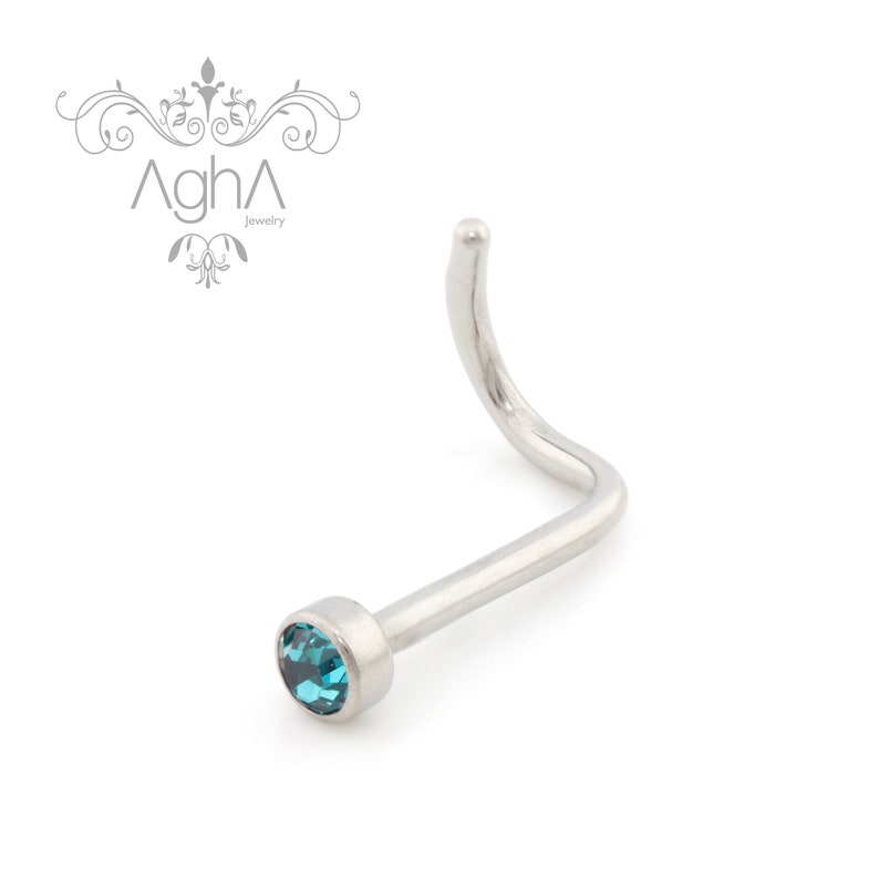 nose studs Nostril curves Nose Screws Nose Hoops- Titanium Nose Piercing Jewelry 20g Implant Grade Titanium ASTM f-136 Nose Rings Studs