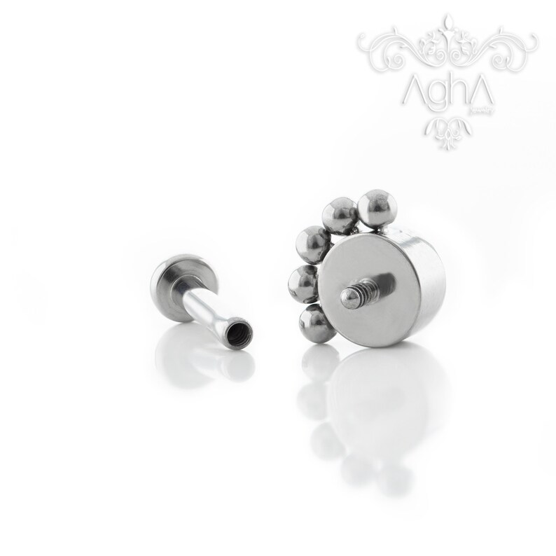 PAIR 18g Implant Grade Titanium F-136 ASTM Small Back Labret CLEAR Cubic Zirconia Internal ThreadTitanium Earrings for earlobe piercings