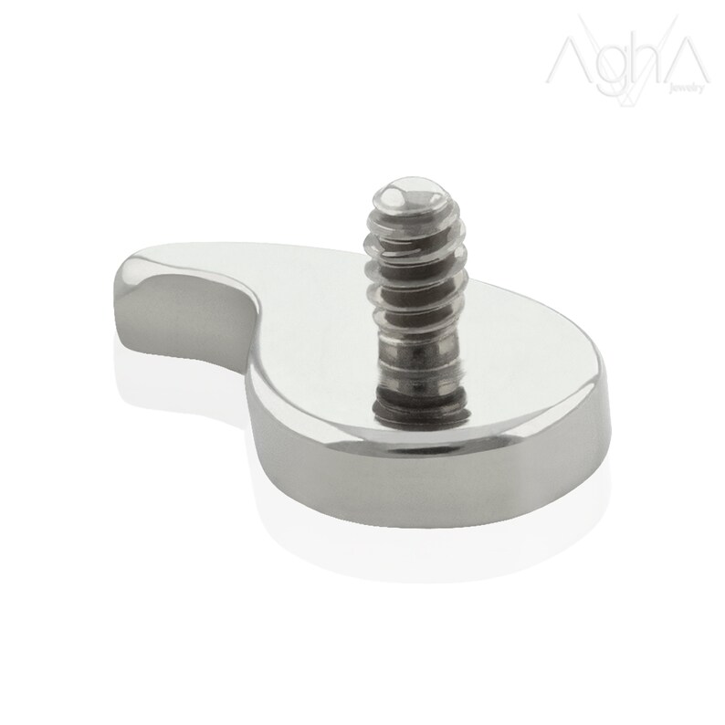 Top Only Titanium ASTM F136 Internally Threaded Flat Comma lip piercing cartilage piercing 18g-16g tragus piercing