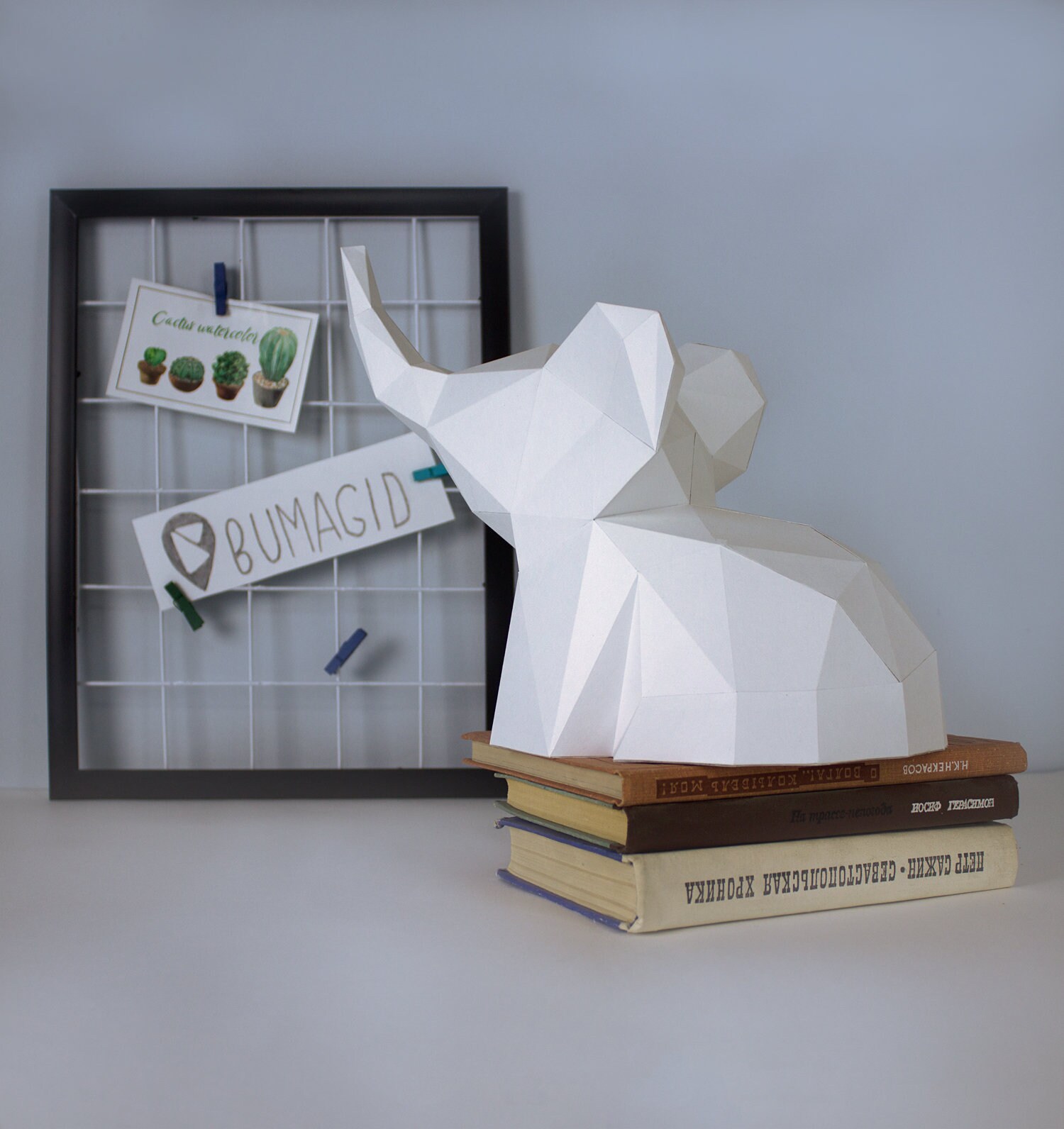 Slon Papercraft Elephant Pepakura 3d Low Poly Paper Sculpture Etsy Images