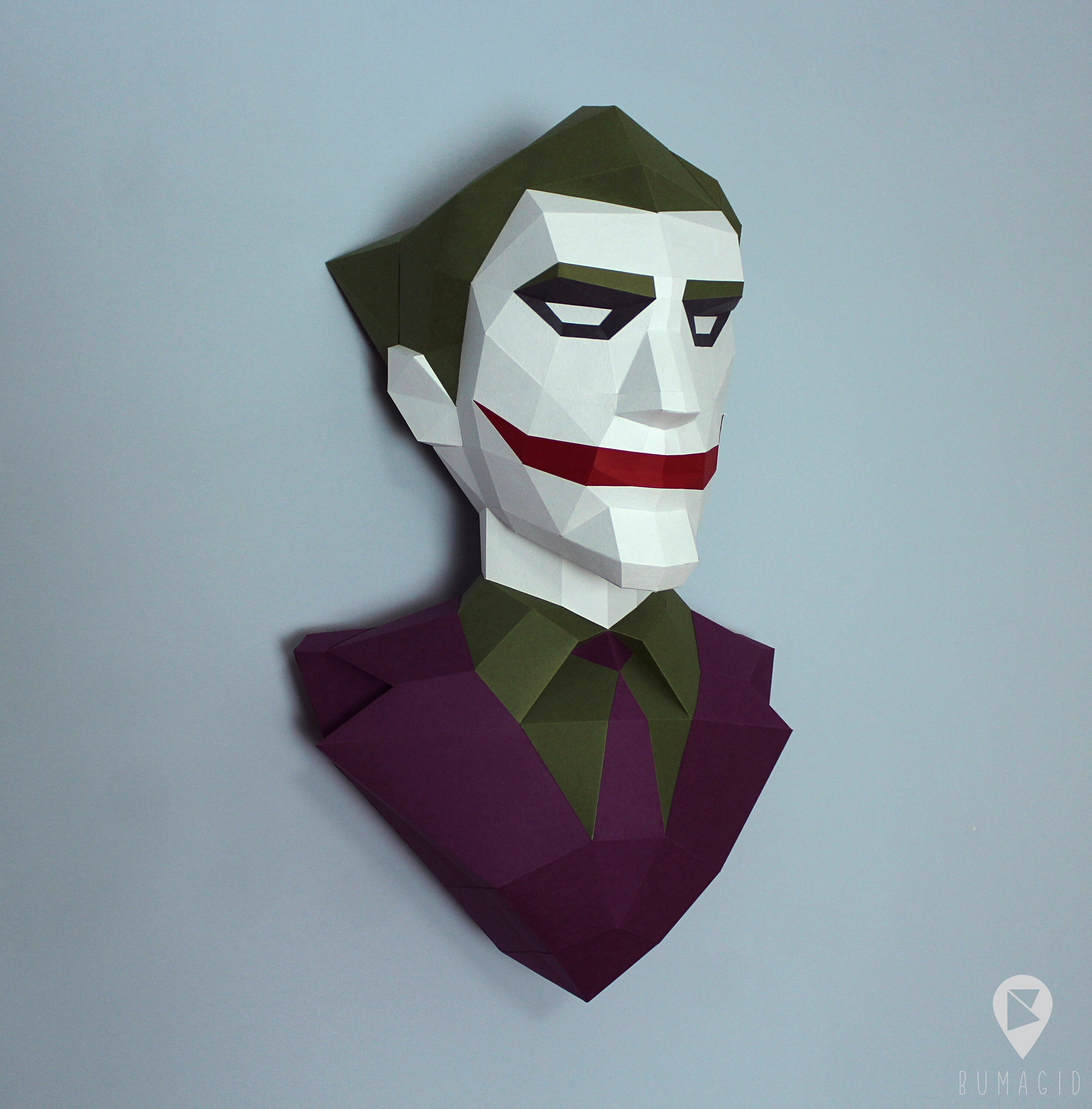 Джокер Joker papercraft model Low Poly Paper Sculpture | Etsy