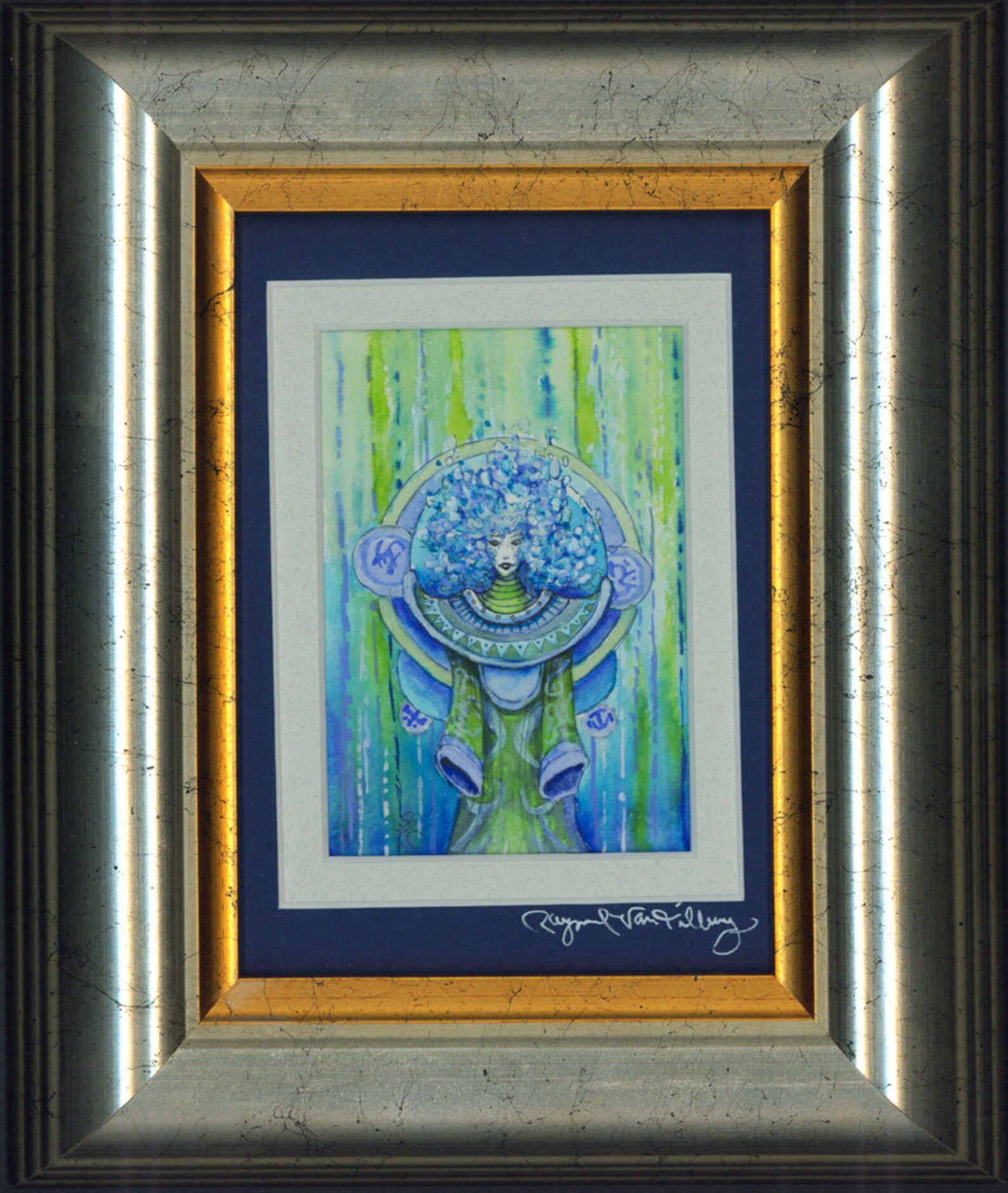 Aqua Queen Mixed Media | Etsy