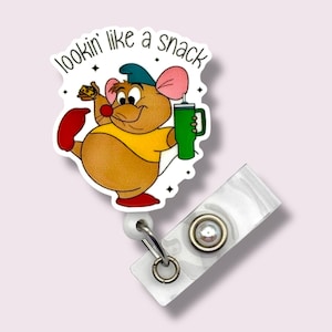 Lookin 'Like A Snack Badge Reel, Lustige einziehbare Badge Reel, Ausweishalter, Swivel Clip, Gürtelclip, MRI Safe, Lanyard, Mäuse, Gus