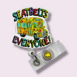 The Magic School Bus Badge Reel, Retractable Badge Reel, Swivel Clip, Belt Clip, MRI Safe, Lanyard, Teacher Gift, Teacher Appreciation