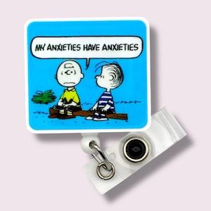 Anxiety Badge Reel, Mental Health Retractable Badge Reel, Badge Holder, Swivel Clip, Belt Clip, MRI Safe, Lanyard, Therapist, Psychology