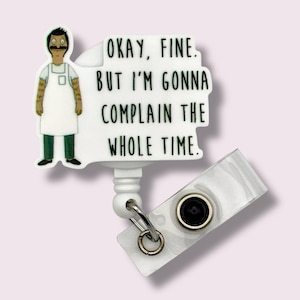 Bob's Burgers Badge Reel, Character Retractable Badge Reel, Badge Holder, Swivel Clip, Belt Clip, MRI Safe, Lanyard, Cartoon TV Show Badge