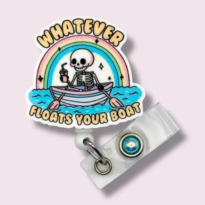 Quel que soit le flotteur de votre bateau, enrouleur de badge rétractable amusant, porte-badge, clip pivotant, clip de ceinture, coffre-fort pour IRM, cordon, squelette
