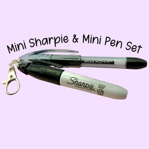 Badge Reel Accessories, Mini Sharpie & Pen Set, Black Ink