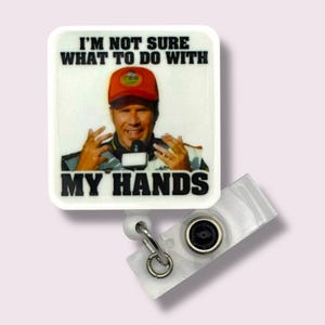 Ricky Bobby Retractable Badge Reel, Talladega Nights Badge, Funny Badge Holder, Swivel Clip, Belt Clip, MRI Safe, Lanyard, Comedy Movie
