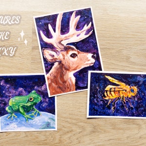 Print Honey of the Stars 4x6 Matte Art Print Creatures of the Galaxy Series Acrylic Bee Painting Wall Art and Home Decor image 5