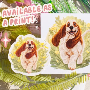 Happy Basset Hound Holographic Sticker 3.5 Vinyl Sparkly Holographic Sticker Waterproof Laptop Decal Great Gift for Dog Lovers image 4