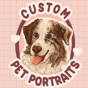 Retratos de mascotas personalizados / Encargos digitales de mascotas / Ilustración personalizada de perros, gatos, pájaros, etc. / Regalos navideños personalizados / Retrato conmemorativo de mascotas