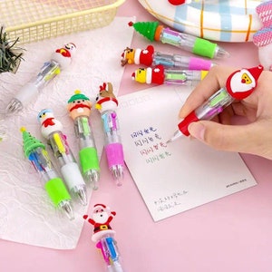 30 pezzi/lotto carino mini penna a sfera serie natalizia 4 penne a sfera colorate per bambini scuola forniture per la scrittura ufficio cancelleria regali immagine 4