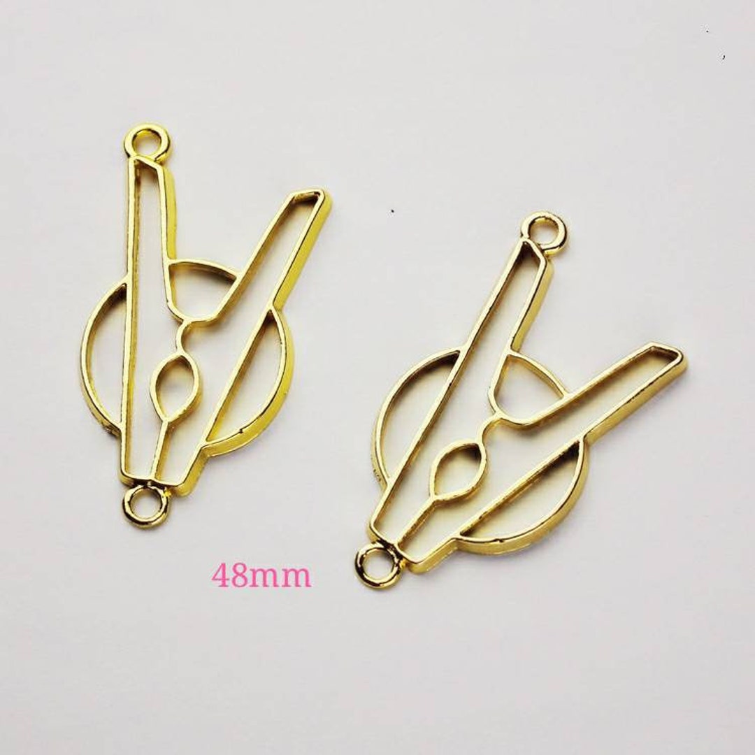 Gold Charms for Jewelry Making Hollow Mold Charms 20pcs 40mm Geometric Mold  Charm Pendant Metal Mold Charms Accessories diy