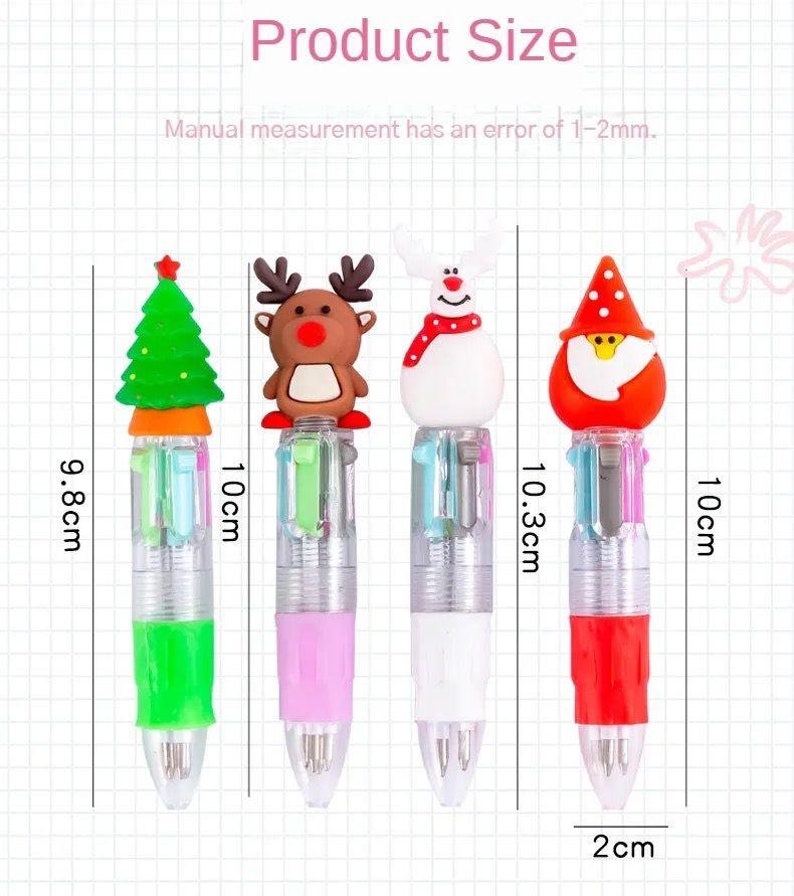 30 pezzi/lotto carino mini penna a sfera serie natalizia 4 penne a sfera colorate per bambini scuola forniture per la scrittura ufficio cancelleria regali immagine 2