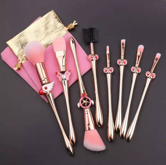 Personalised Pink Makeup Brush Set Diamonte Makeup Brushes 