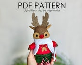 Deer Felt Ornament - PDF Patterns - Felt Craft Patterns, DIY Baby Mobile animals, Festive Ornaments Tutorial, Easy Sewing Crafts
