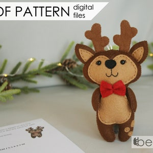 Forest animals pattern - deer - PDF PATTERN - baby mobile woodland nursery decoration, tutorial, animal forest template, diy sewing crafts