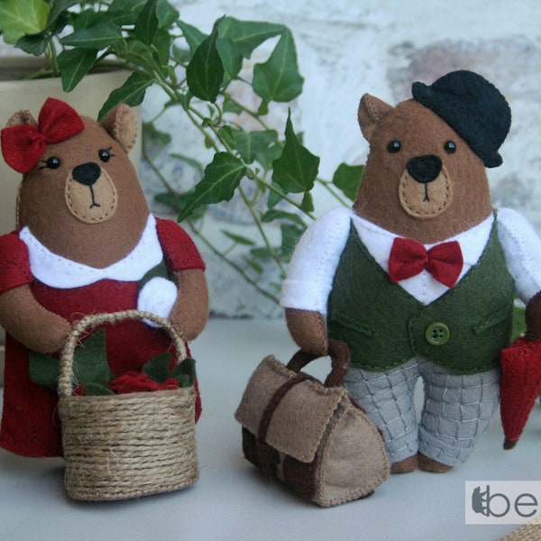 Vintage Bären Dekorationen - ein von einer Art Wald Dekoration - Kindergarten Tier - einzigartige Weihnachtsdekoration - perfektes Geschenk - sofort lieferbar