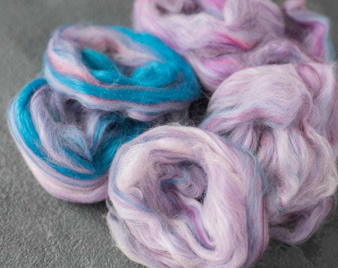 Sample combed top Roving / Merino Wool Tops / Blends wool for spinning and felting / Handblended Wool / Hand-pulled wool