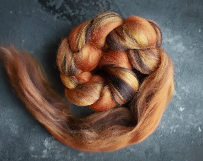 Roving / Merino Wool Tops / Blends wool for spinning and felting / Handblended Wool / desert varnish / desert varnish