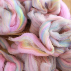 Sample combed top / Roving / Merino Wool Tops / Blends wool for spinning and felting / Handblended Wool / Hand-pulled wool rainbow 2 image 1
