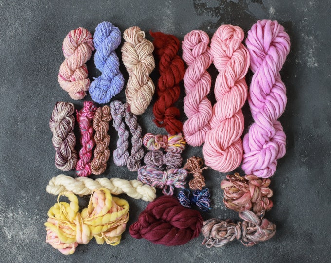 WEAVERS PACK, Natural Colors Art Yarn handspun, Handspun Effect Yarn Merino Weaving Yarn 314g
