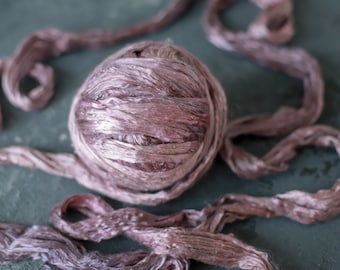 Mulberry silk hand dyed / for spinning and felting / hand dyed mulberry silk tops / dusty rose