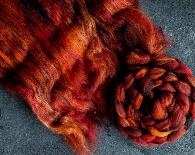 Art Batt / Spinning fibers wool handcarded merino for spinning and felting / Merino fleece / hand carded wool tops / felting batts