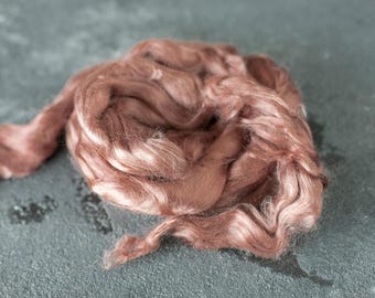 Viscose combed yarn fairy hair fibers for spinning and felting / doll hair / felting wool vegan taupe
