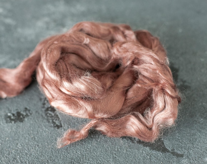 Viscose combed yarn fairy hair fibers for spinning and felting / doll hair / felting wool vegan taupe
