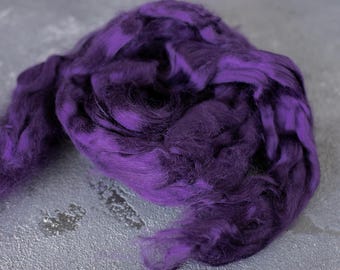 Viscose combed yarn fairy hair fibers for spinning and felting / doll hair / felting wool vegan violet