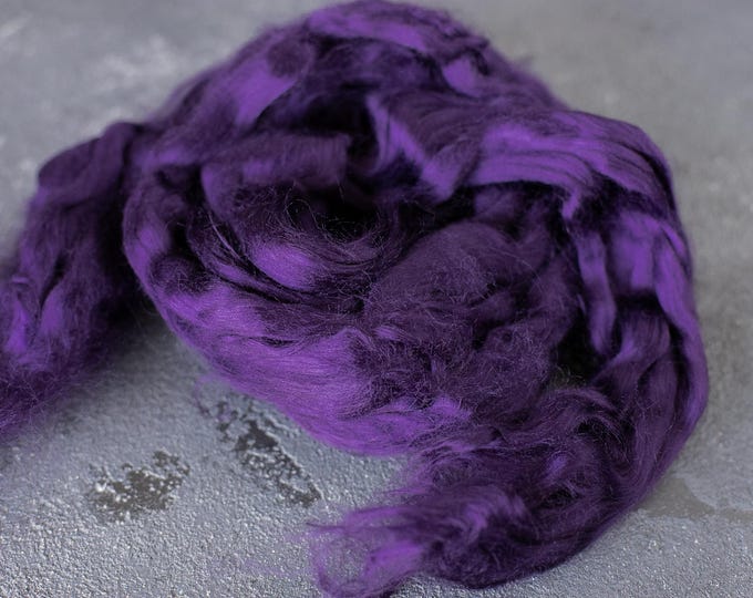 Viscose combed yarn fairy hair fibers for spinning and felting / doll hair / felting wool vegan violet