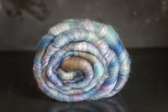 Art Batt / Carded wool, felt wool, spinning lining, carded fleece, nonwoven wool merino, spinning wool, hand carded wool silk / felting batts