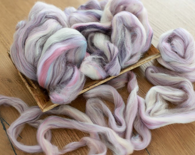 Sample combed top / Roving / Merino Wool Tops / Blends wool for spinning and felting / Handblended Wool / Hand-pulled wool