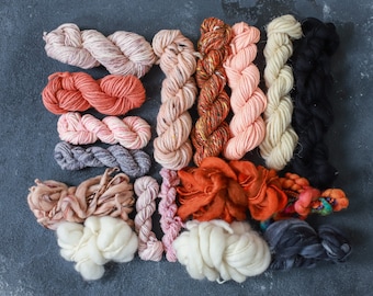 WEAVERS PACK, Natural Colors Art Yarn handspun, Handspun Effect Yarn Merino Weaving Yarn 299g