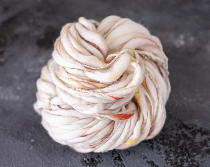 Art Yarn handspun , Handspun effect yarn Merino wool slub thick and thin with silk