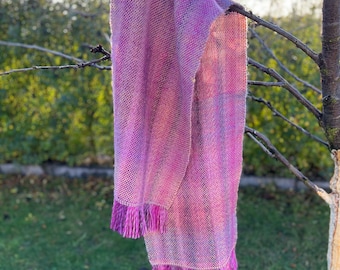 Wool scarf handwoven / handwoven scarf wrap / tube scarf / wool neckerchief /Scarf wool / weaving cowl