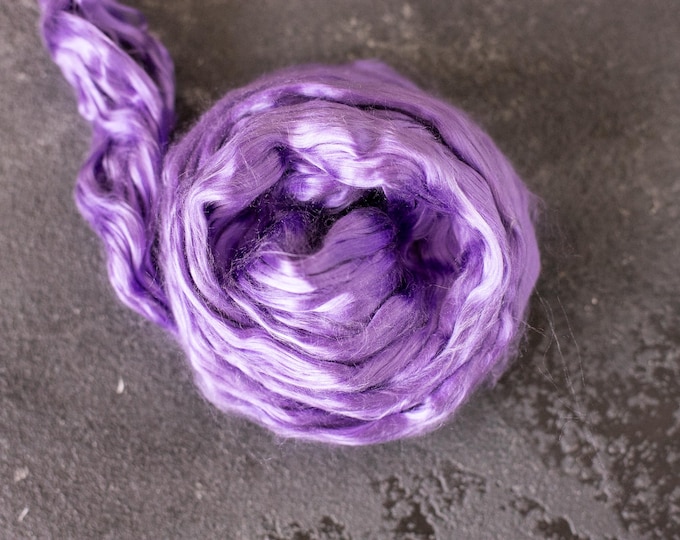 Mulberry silk purple / for spinning and felting / mulberry silk tops