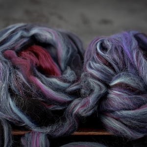 Sample Silk merino wool roving / hand combed top / for spinning and felting