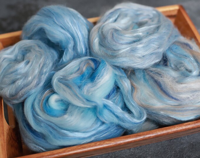 Sample combed top Roving / Merino Wool Tops / Blends wool for spinning and felting / Handblended Wool / Hand-pulled wool / sea weave