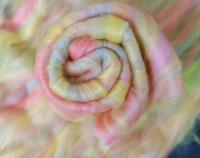 Art batt / carded wool, felting wool, spinning lining, carded fleece, fleece wool merino, spinning wool, hand carded wool silk / felting batts