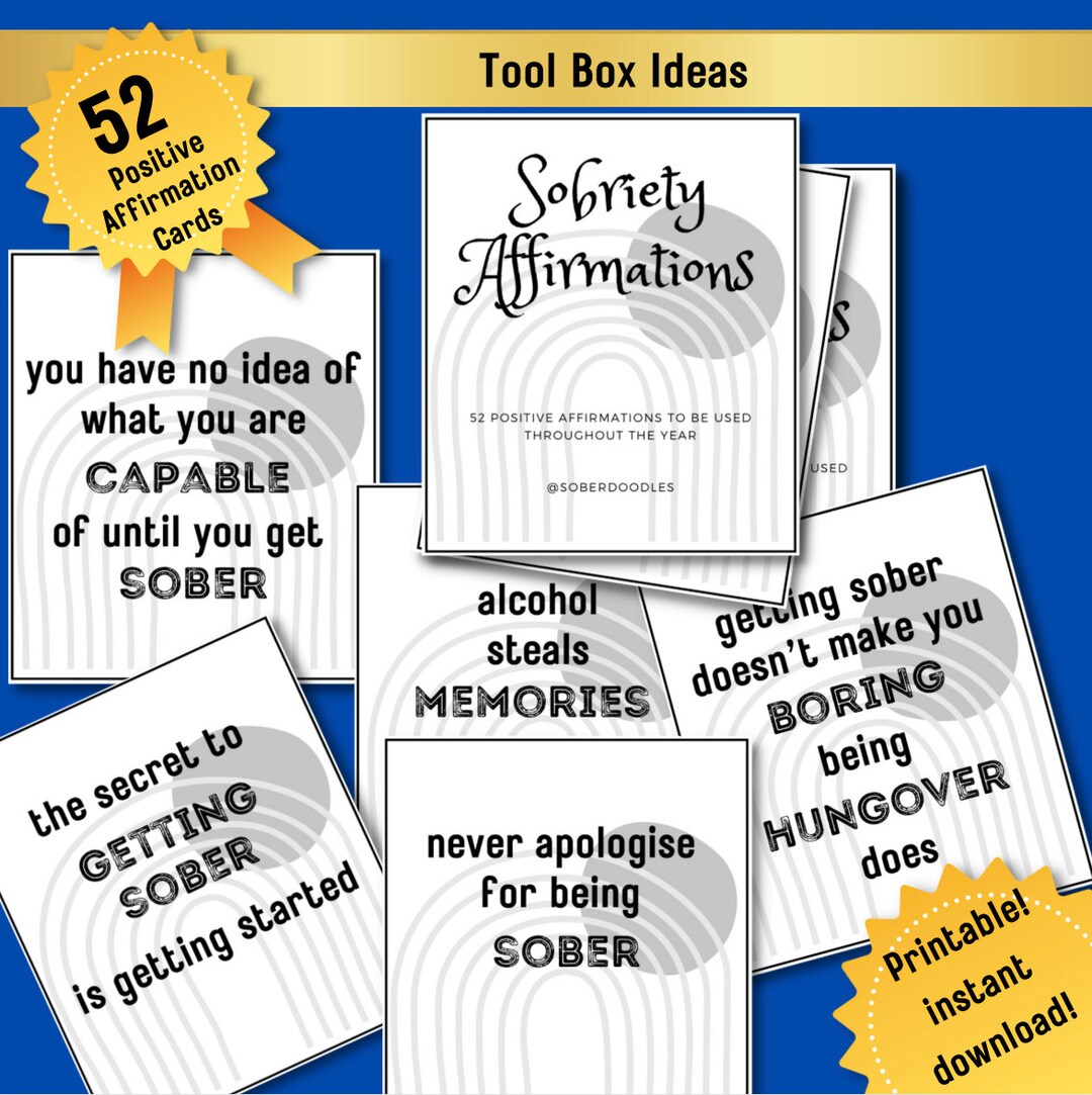 Sober Affirmation Cards Printable Instant Download - Etsy