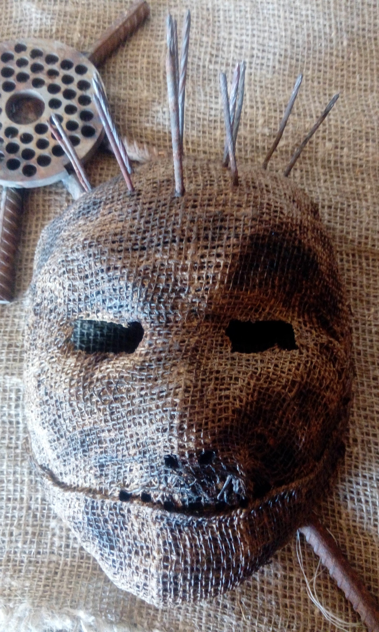 Creepy Burlap Mask Spooky Mask Masquerade Horror Burlap Etsy