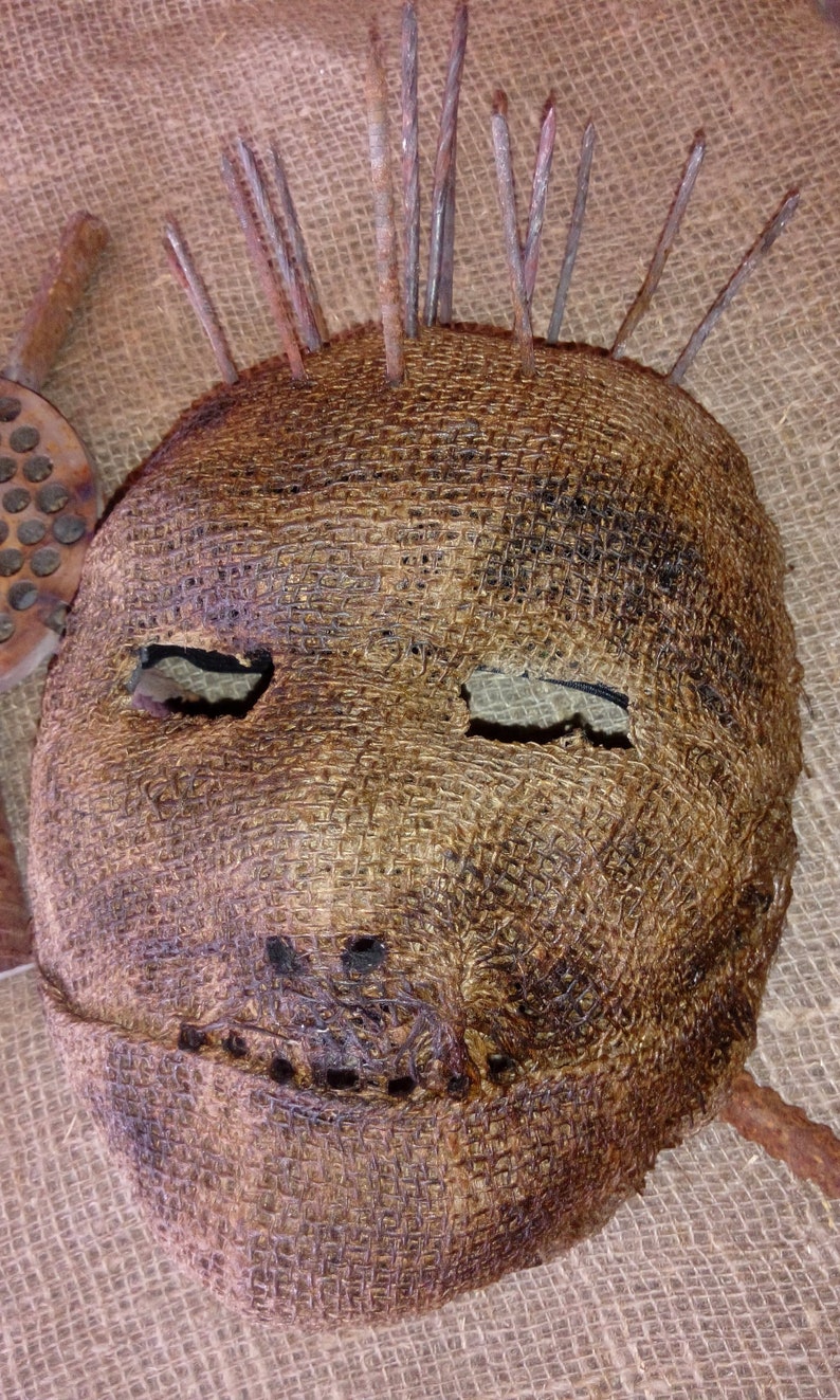 Creepy Burlap Mask Spooky Mask Masquerade Horror Burlap Etsy