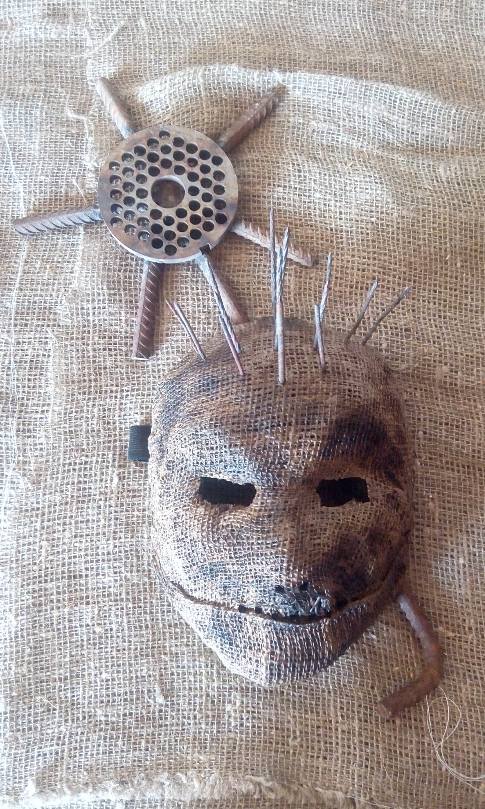 Creepy Burlap Mask Spooky Mask Masquerade Horror Burlap Etsy