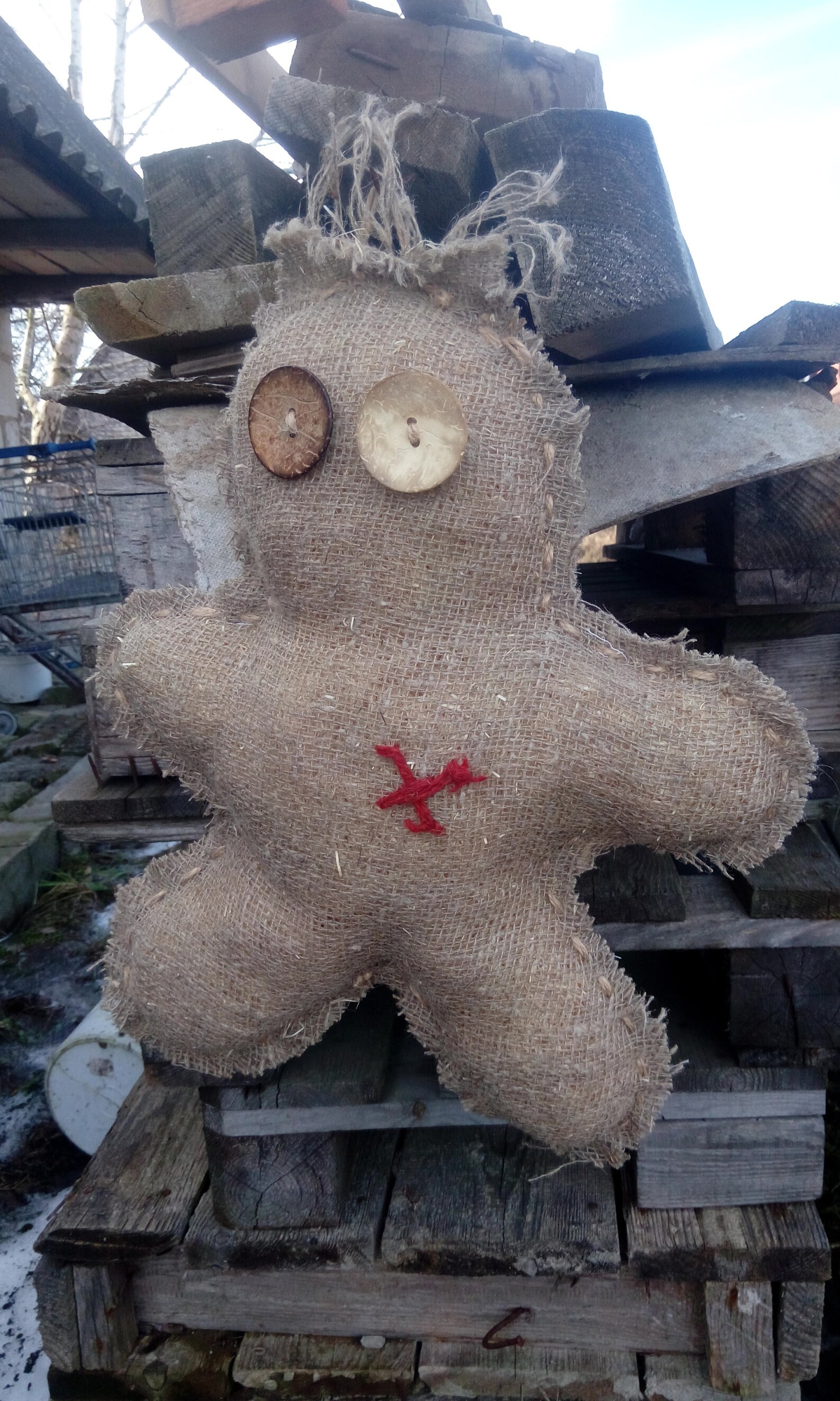 Big VooDoo Doll Handmade Doll Burlap VooDoo Doll Creepy Etsy